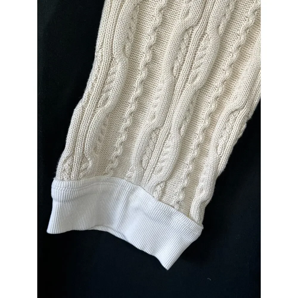Pilcro Anthropologie NWT Crop Sweatshirt Cable Knit Sweater Sleeve Oversized XS